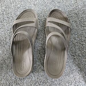 CROCS black sandals/slides size 6 NEW never worn